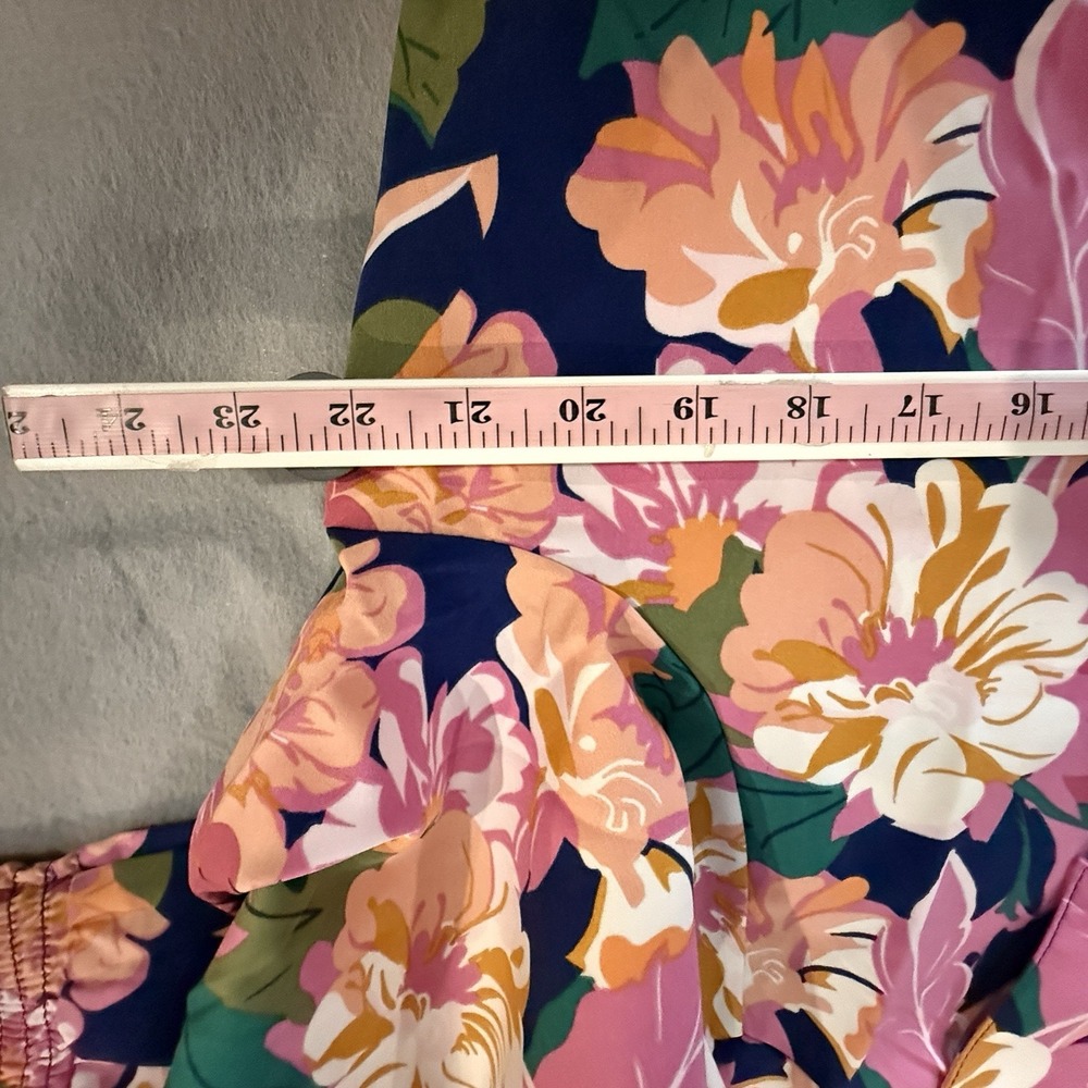 Michelle McDowell Dress Womens XL Maxi Navy Pink Floral Boho Chic NWT - Picture 9 of 10